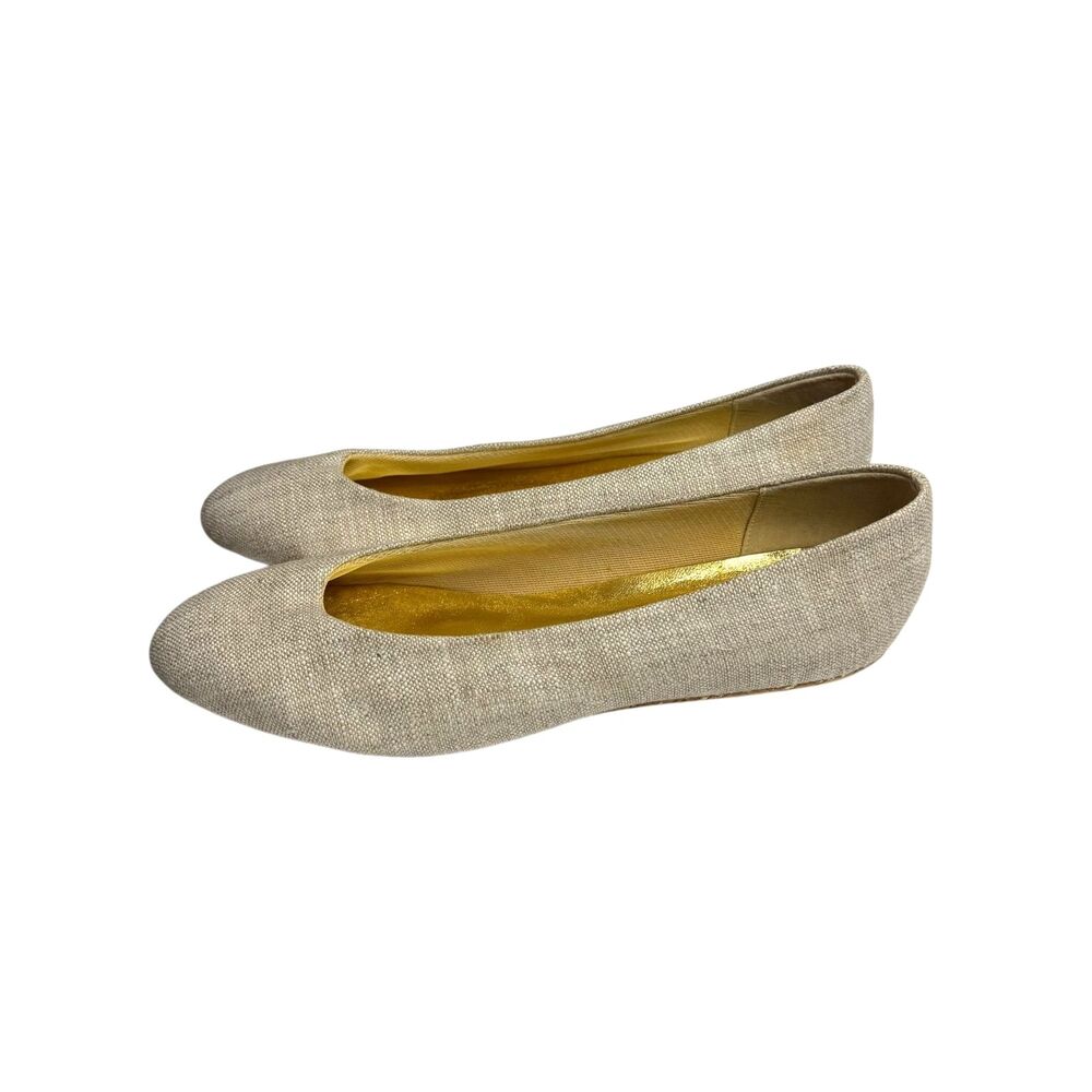 Cabin Creek Canvas Career Fabric Ballet Flat Shoe Beige Women 10